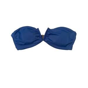 NWT ANDIE Bikini Top Size Medium The Scala Blue Strapless V Cut